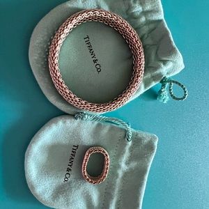 Vintage, excellent condition, Tiffany and Co. mesh bracelet and ring.